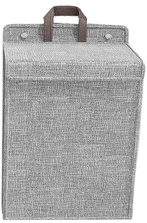 Panier à Linge Pliable, Paniere a Linge Sale, Panier à Linge Gain De Place Grande Capacité Grande Ouverture, Panier de Rangement Suspendu pour Vêtements de Pépinière, Salle de Bain, gris grand