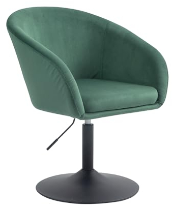 SVITA Jamaika Loungesessel Cocktailsessel Barsessel Clubsessel Polsterstuhl Tellerfuß mit Armlehnen Samt Dunkelgrün