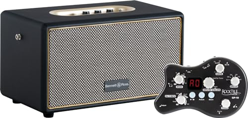 Rocktile GP-10 / BB-860A Gitarren Amp Set - Kopfhörerverstärker mit 6 hochwertigen Amp-Models und weiteren Funktionen - Bluetooth® Lautsprecher mit Akku - 5 Fullrange Lautsprecher - Schwarz