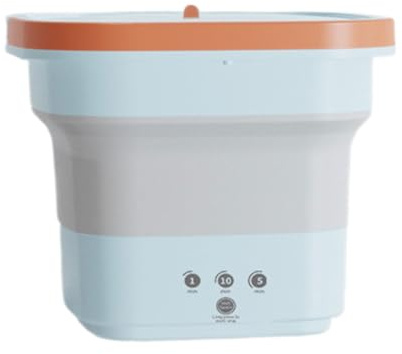 Guangcailun Lavadora portátil compacta y práctica para Ropa Interior de Viaje y hogar, minilavado ABS, Botones de sincronización táctiles Plegables, Azul