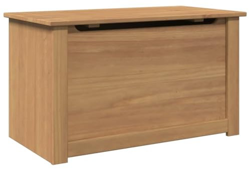 vidaXL Baúl almacenaje con Tapa Panama Madera Maciza Pino 79x42x46 cm, Caja de Almacenamiento, Caja de Juguetes, Caja de almacenaje de Madera, baúl
