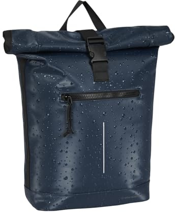 New Rebels New York Droplets Rolltop Backpack Marineblau Wasserabweisend 21 Liter Laptopfach