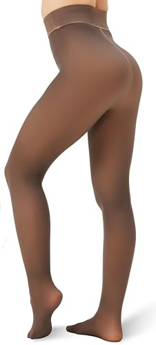 Viozocy Medias Térmicas de Invierno para Mujer con Forro Polar Efecto Piel Natural Transparente Cintura Alta Moldeadora y Calidez 220 Gramos