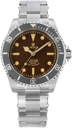 watchdives WD5513M Vintage Sub dykarklocka för män, 9015 90S5 automatisk mekanisk lyxig dykklocka, 40,7 mm välvt safirglas armbandsur, 20 bar vattentät dykklocka