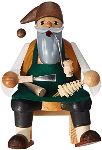 KWO Sapling Carver Smoking Men Incense Holder, 15 cm, Wood, Multicolour, One Size