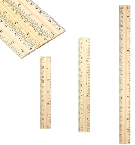 3 st linjal trä, 15 cm 20 cm 30 cm linjal