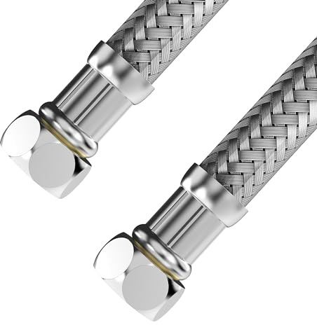 VARIOSAN Flexschlauch 17512, 3/8 ÜWM x 3/8 ÜWM, 500 mm, Edelstahlmantel, DVGW zertifiziert, Trinkwasser, flexibler Panzerschlauch
