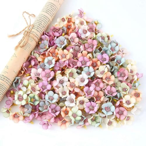 FDCGAS flores artificiales decoracion - 50pcs Flores Artificiales Mini Cabezas Flores de Multicolores DIY Artificiales Margaritas Flores,para Manualidades Decoración de Boda Fiesta Hogar(2.5cm)