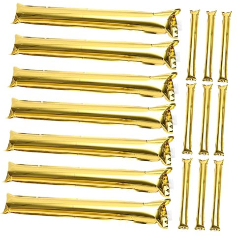 Kisangel Pièces Gonflable Crécelle Applaudissement Tiges De Gonflage De Feuille Bâtons De Pom-Pom Girl Acclamations Sportives Fleuret Bam Bam Bâtons De Tonnerre Golden Plastique
