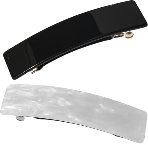 OQKAHIV 2 pcs Fermagli per Capelli Eleganti da Donna, piccolo francese fermaglio, Fermagli per Capelli Bambina, Accessori per Capelli Donna, Design Rettangolare, Fermagli Automatici per Capelli Spessi