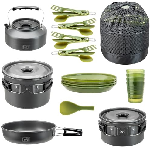 Trail Camping Cooking Set, 4 Person, 27 Piece