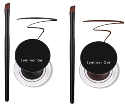 Kit Eyeliner Eyeliner ImperméAble Longue DuréE Eyeliner Anti-Bavure Avec Pinceau Eyeliner