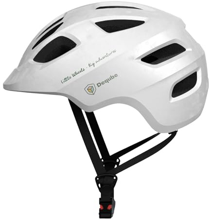 DEQUBE- Casco Infantil Ajustable - Ultraligero y Seguro - Resistente y Transpirable- De 2 a 6 años - Color Blanco (Deqube 914D00242)