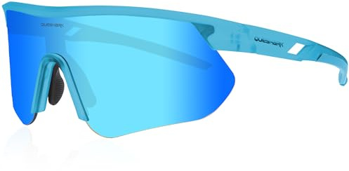 Queshark Occhiali Ciclismo, 29g Ultraleggero | Anti-UV400 | TR90 Telaio | Antiurto, Occhiali Veloci per Ciclismo Corsa Guida Pesca Golf Sport All'aperto