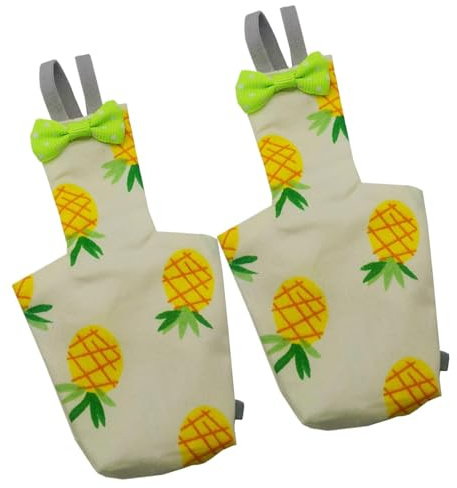 Couches pour oiseaux pour pigeons – Couche réutilisable pour vêtements, 2 doublures souples, anti-fuite – Couche d'entraînement réglable – Fournitures pour animaux de compagnie – Imprimé ananas