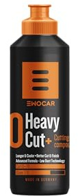 Ewocar Heavy Cut+ - Lucidante per auto, 250 ml, professionale, per rimuovere graffi, pasta abrasiva extra forte con rimozione di tracce abrasive P800, a base d'acqua, senza silicone, bassa polvere