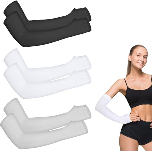 2 pares de mangas protectoras para el brazo para piel fina, ancianos, desgarros y moretones, mangas de protección para hombres y mujeres