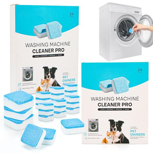 Set di 48 pastiglie per lavatrici, per proprietari di animali domestici, extra forti contro odori e calcare, detergente per lavatrice con formula per pulizia profonda, lavabile in lavatrice