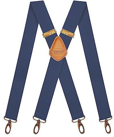 MENDENG Men's Red Suspenders Vintage 4 Swivel Hook Adjustable Braces Groomsmen