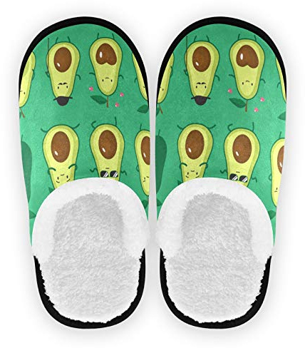 Mnsruu Zapatillas para hombre y mujer, divertidas de algodón con diseño de casa de aguacate, antideslizantes, talla M, color, talla 41/43.5 EU