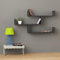 Hocuspicus Hocus Picus | Wandregal mit 3 Ebenen | Modernes Holz-Bücherregal für Wohnzimmer, Schlafzimmer, Büro | 120x23x66 cm Anthrazit Grau