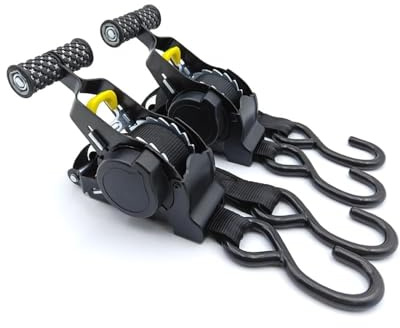 2 Pièces Sangle Arrimage Moto a Cliquet Automatique, Sangle Guidon Voiture Moto, Sangles à Cliquer, Protection Maximale pour Voiture, Camion, Moto