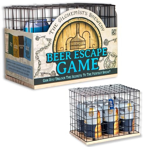 Boxer Gifts Escape Room-Novelty Beer Gifts For Men-Brain Teaser Puzzles For Adults – Joke Present For Dad Husband Boyfriend, Amber