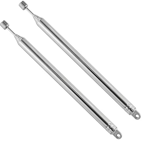 2 PCS Fm Radio Aerial Antenna- DAB Telescopic Portable Antenna Replacement, 75cm 7-Section TV Radio Antenna for DAB AM/FM Stereo Reception