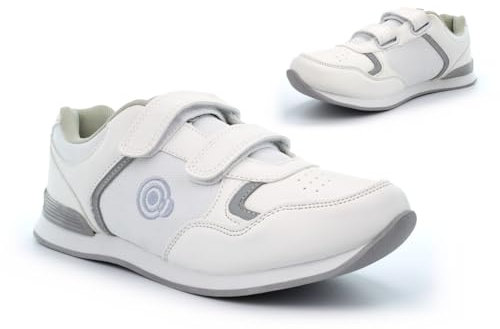 Womens Bowling Shoes Size 6 Womens Bowling Trainers Size 5 Ladies Lawn Bowls Trainers Ladies Bowls Shoes Garden Bowl Trainer Lawn Bowl Shoe Touch Fastening Sizes 3-8 White 5 UK