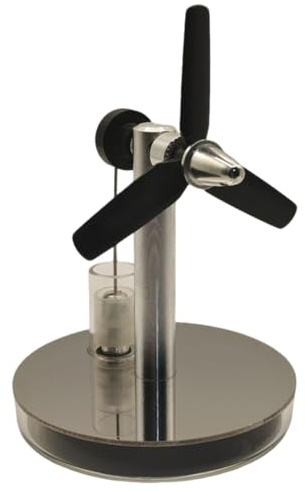 JOTPOR Mini Stirling Engine Model, Handcrafted Functional Heat Engine with Triple-Blade Airscrew, Desktop Science Kit, Educational Physics Model(Style 1)