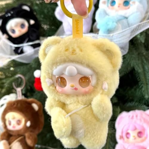 Rlvgqu Yooki Take A Bite of Bear Series Plush Box Cute Action Figures Collectible Mystery Stuffed Doll Toys Bag Charm Pendant Keychain Birthday Valentine Gift for Friends Family Kids