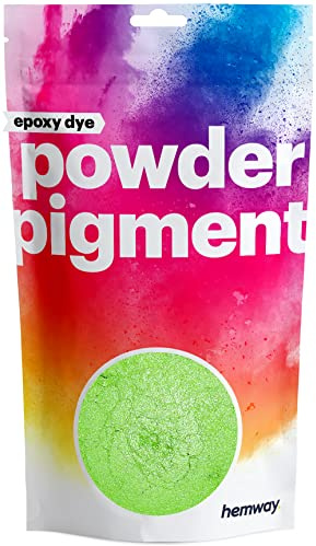 Hemway Epoxy Dye Powder Pigment Metallic Apple Green Powder 50g | Mica Pigment for Resin, Epoxy, Polyurethane Paint, Jewellery & Resin Floors, Colour Enhancement