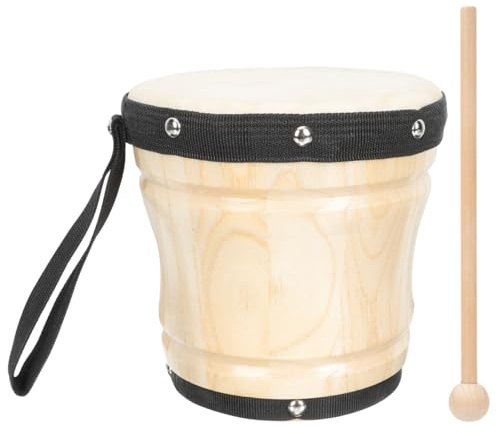 EXCEART Professional Bongo Drum with Sheepskin Head and Drumstick 5.90 Inch Percussion Instrument for Music Performance and Home Practice
