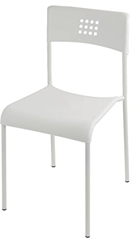 Montafox Stuhl stapelbar 39 x 47 cm - 77 cm Höhe Stapelstuhl Wartezimmerstuhl Besucherstuhl Kunststoff mit Stahlgestell, Farbe:Schwarz