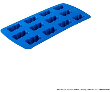 Zenker 46501 Bac à glaçons, moule à glaçons, bac glaçons ourson, moule à chocolat, moule ourson guimauve, Plastique, Bleu, 21,8 x 10,2 cm