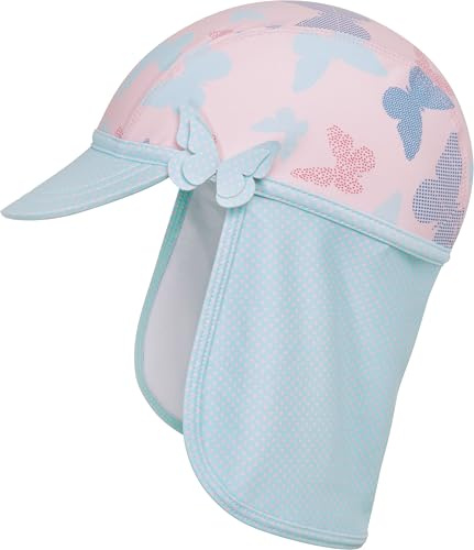 Playshoes Cappello Di Protezione Uv, Copricapo con cuffia da piscina Unisex - Bambini e ragazzi, Farfalle, 49