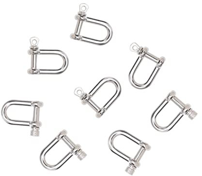 ELSAIL Colors Anchor Screw Pin Survival Rope Paracords Paracord Bracelets Accessories U-Shaped Shackle Buckle Bracelet Buckles (Color : Flat Button 2pcs)