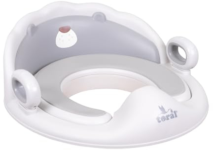 Toral Asiento Reductor con Asas para WC. Ayuda al aprendizaje de bebés y niños. Adaptador infantil portátil para váter MundiBebé +18 meses. Modelo Confort Osito