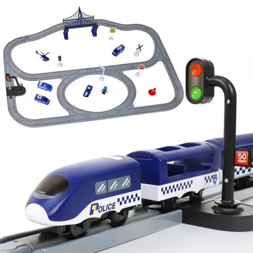 LZDMY Trenino Elettrico per Bambini,Pista da Corsa Set Giocattolo, 73 PZ Giocattolo per Bambini Auto Elettrica Trenino albero di Natale Compleanno Capodanno Regalo per 3 4 5 6 7 8 Anni Ragazzi