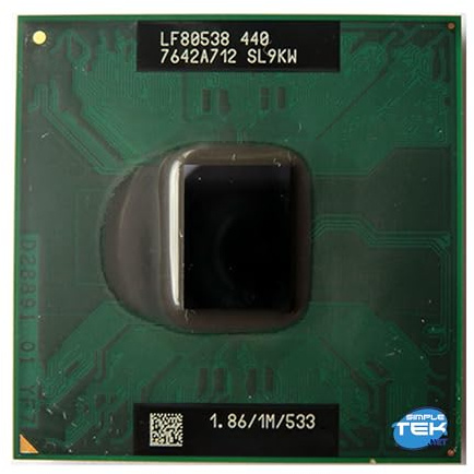 SIMPLETEK - Procesador móvil Celeron M 440 1,86 GHz, zócalo PPGA/FCPGA 478/479, 1 MB caché L2, 533 MHz FSB (reacondicionado)