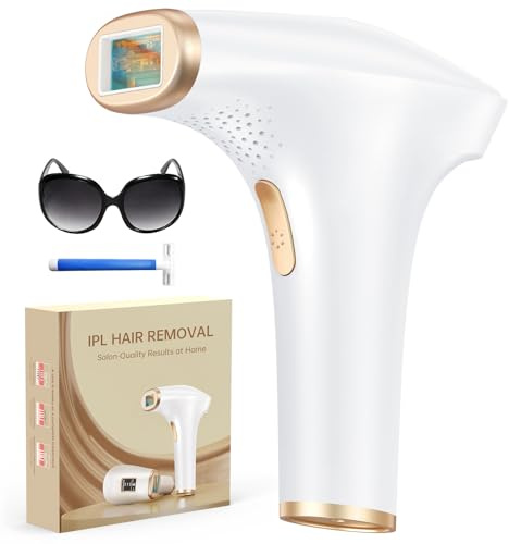 Haarlosy IPL Laser Hair Removal Device for Women and Men with 3-in-1 and Salon Quality Result at Home, Lazer Hair Remover for Long Lasting Reduction for Upper Lip Bikini Line Body, 9 Level, White