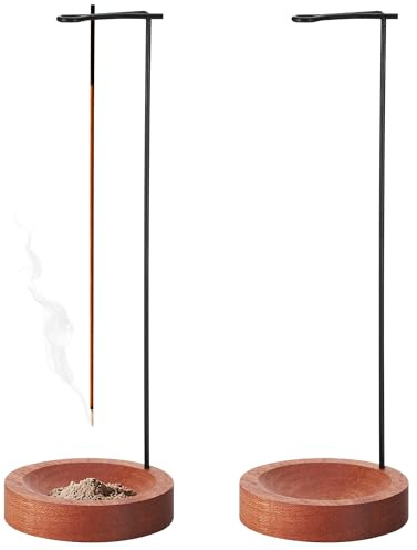 Zourglow 2 Pezzi Porta Incenso per Bastoncini, Supporto per Bastoncini di Incenso in Legno per Cenere, Bruciatore di Incenso Invertito per Casa Ufficio Meditazione Yoga Routine Della Buonanotte