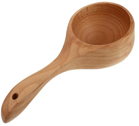 Beavorty Sauna Holzlöffel aus Buchenholz 22x4,5cm Multifunktionale Saunakelle mit Langem Griff für Sauna Küche und Spa