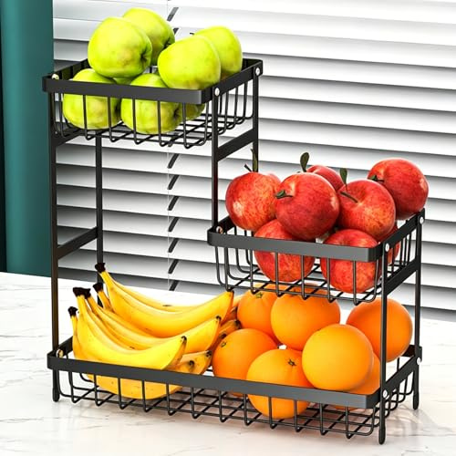 Obstkorb Etagere 3 Stöckig 33X31X16cm Fruit Basket Obstschale Arbeitsplatte