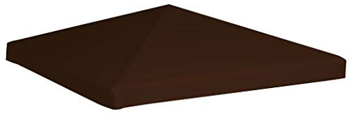 Tidyard Pavillondach Ersatzdach für Pavillon Gartenpavillon Partyzelt Gartenzelt, Wasserfest PVC-Beschichtung Wasserdicht Polyester 100%, 310 g/m² 3x3 m Braun