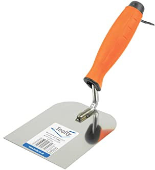 Toolty Stainless Steel Stucco Trowel, Wall Putty Trowel, Plastering Trowel, Finishing Trowel - 100mm - for Brickwork and Plastering - Rubber Handle, DIY - TLTY-1704P