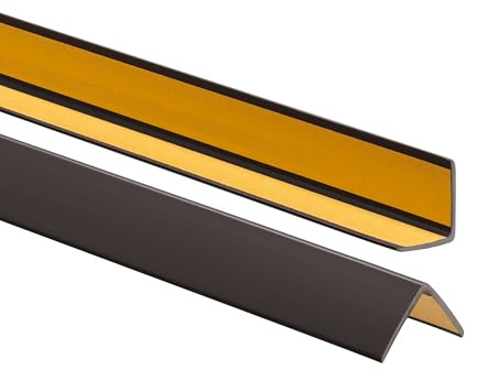 ProfiPVC Cornière PVC 25x25mm, 80cm - Baguette d’angle de protection, profilé d'angle caoutchouc autoadhésif - Protection d'angles et rebords, flexible, facile à installer, Brun Foncé