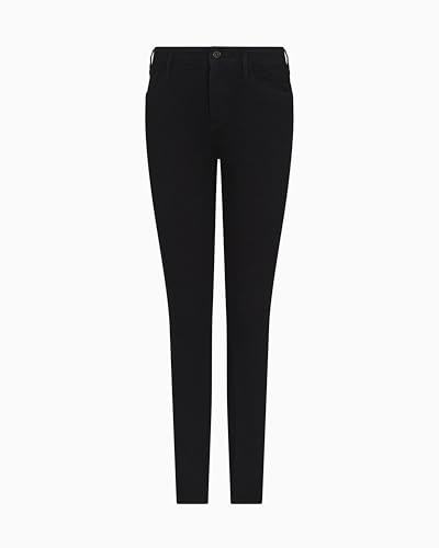 Armani Exchange Women's Essential, 5 Bolsillos, Logotipo de Parche Tonal, Jeans, Negro, 31, Negro, Talla única