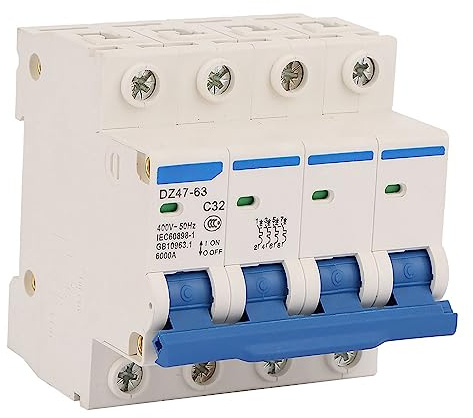 Commutateur de Protection de Circuit,Dz47‑63 4P 32A 400V Disjoncteur Différentiel Rccb Miniature +Fi+40A+30Ma+4+Polig,disjoncteur 32a triphasé différentiel 30ma tétrapolaire