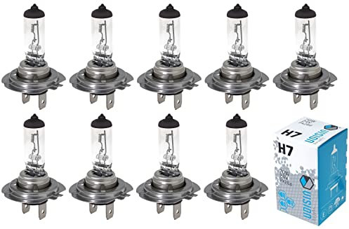 MelTruck® Lot de 10 ampoules H7 24 V 70 W PX26d E4 avec filtre UV pour camions véhicules avec ampoules halogènes